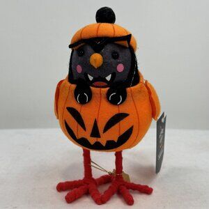 Hyde & Eek! Pawson Featherly Friends Halloween Bird Figure Pumpkin Orange  NEW